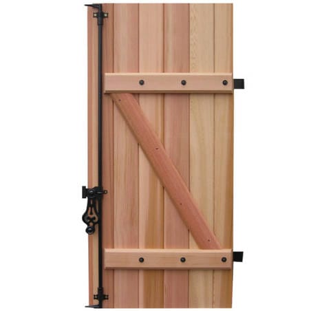 Volet battant BOIS Red Cedar Lames Verticales 27 mm 3 vantaux avec pose