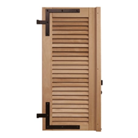 Volet battant à cadre BOIS Exotique Rouge 33 mm 2 vantaux