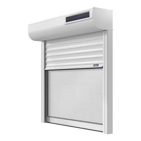 Volet Roulant Rénovation avec Moustiquaire Lames ALU 39 mm Motorisation Solaire Radio avec télécommande