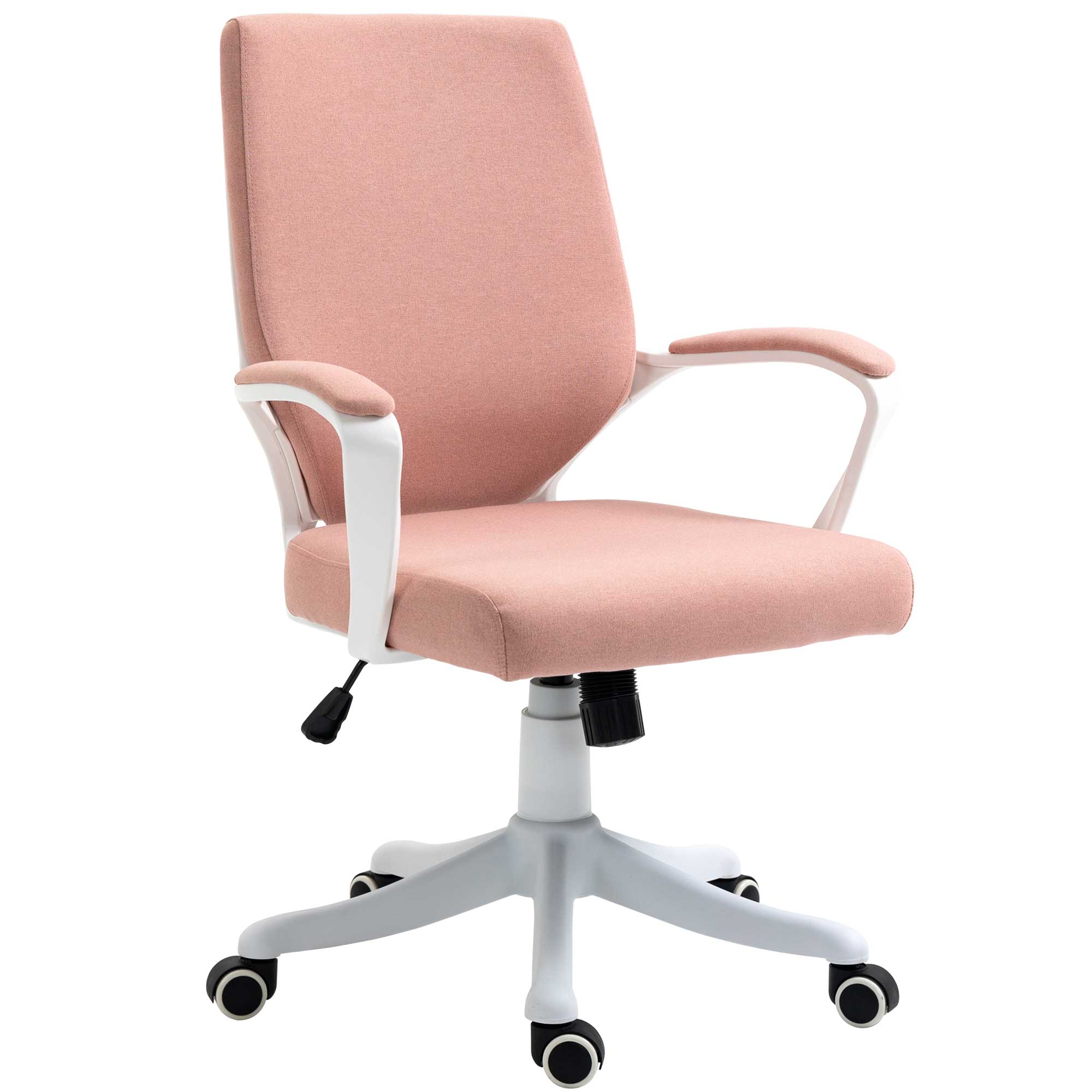 Vinsetto Chaise de Bureau Fauteuil de Bureau avec Fonction Bascule Dossier Réglable Pivotantes à 360° Polyester Nylon PP Rose+Blanc 62x69x92-100 cm Vinsetto Chaise de Bureau Fauteuil de Bureau avec Fonction Bascule Dossier Réglable Pivotantes à 360° Polyester Nylon PP Rose+Blanc 62x69x92-100 cm