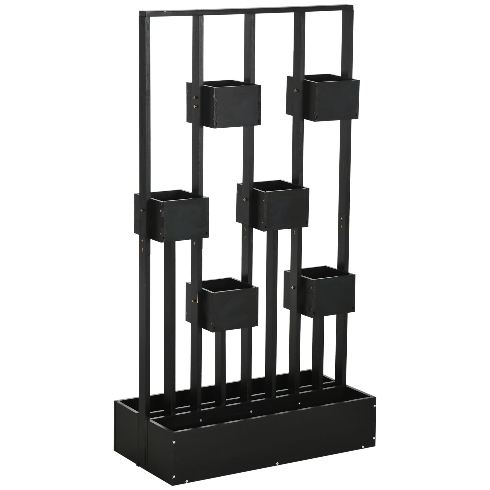 Outsunny Jardinière surélevée avec treillis en bois pour plantes